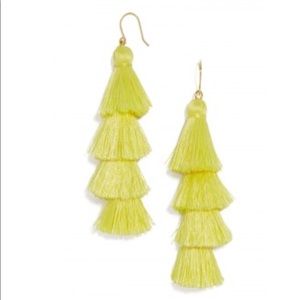 Bauble bar yellow tassel earrings
